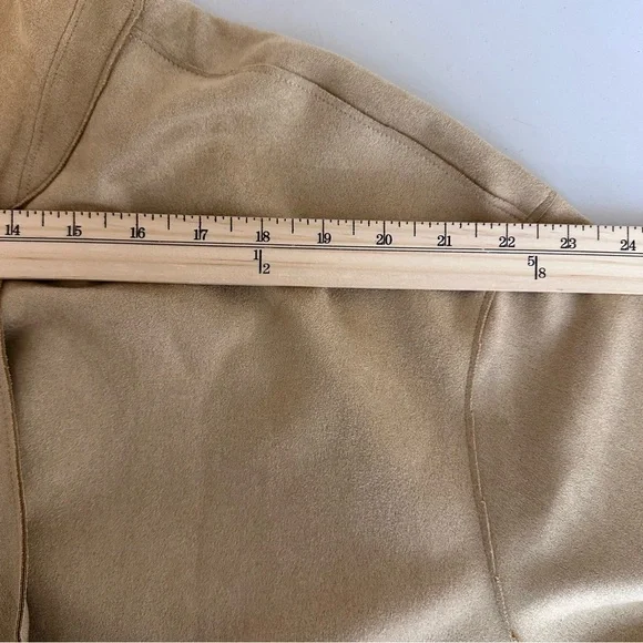 LuLaRoe Luxe Liliane Moleskin Vegan Suede Coat 3XL Tan Belted Super Soft NWT - Picture 10 of 14